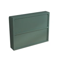 Armoire murale à 3 portes en verre avec design voûté,espace de rangement polyvalent,  pour cuisine, salon et salle de bain, 90×20×70 cm,Vert foncé(m-12)