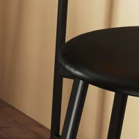 HOMCOM Ensemble table de bar avec 2 tabourets et étagères de rangement pour salle à manger, cuisine, gris et noir(m-9)