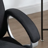 Vinsetto Bürostuhl Arbeitsstuhl Schreibtischstuhl Drehstuhl 360° Ergonomisch Wippfunktion Höhenverstellbar Schwarz Leinen 64 x 75 x 111-121 cm(m-8)