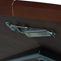 Table à manger ronde moderne, quatre plateaux en patchwork, base en métal, 120×120×75 cm, Brun(m-5)