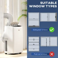 HOMCOM 14,000 BTU Mobile Air Conditioner, with LED Screen - White(m-8)