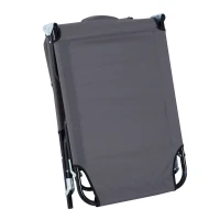 Outsunny Sonnenliege klappbar Gartenliege mit Kopfkissen Liegestuhl mit 4-Fach verstellbare Rückenlehne Campingliege mit Lesefenster Gartenstuhl bis 120kg belastbar für Garten, Balkon Grau(m-7)