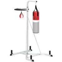 HOMCOM Freestanding Boxing Punch Bag & Speed ball Station, for Home Gym, White(m-1)
