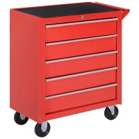 DURHAND Rolwagen, Gereedschapskast voor Garage, Staal, 69L x 33B x 75H cm, Rood(m-10)