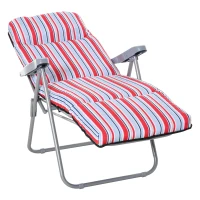 Outsunny 2er-Set Liegestuhl Set mit Kissen klappbar Sonnenliege 5 Stufen verstellbarer Rückenlehne Gartenliege Gartenmöbel Set Stahl Polyester Rot 60 x 75 x 65-102 cm(m-14)