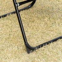 Outsunny Set of 2 Portable Folding Recliner Metal Outdoor Patio Chaise Lounge Chairs with Adjustable Backrest, Black(m-9)