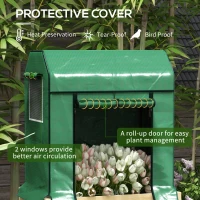 Outsunny Wooden Planter Box with PE Greenhouse Cover and Bed Liner, Raised Garden Bed for Vegetables, Flowers, Herbs(m-4)