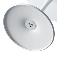 Tavolino da caffè ottagonale moderno, piano in MDF con base in metallo, 80×74×73 cm, per soggiorno e cucina, Bianco(m-9)