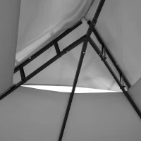 Outsunny Pérgola de Jardim 3x4 m Pérgola de Exterior com Paredes Laterais Teto Duplo 6 Portas e 8 Orifícios de Drenagem Cinza(m-9)