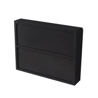 Armoire murale à 3 portes en verre avec design voûté,espace de rangement polyvalent,  pour cuisine, salon et salle de bain, 90×20×70 cm, Noir(m-12)