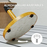 Outsunny Base para Sombrilla de Exterior con Almohadillas Ajustables Relleno de Cemento y Diseño Decorativo Ø48x44 cm Madera(m-6)