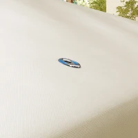 Outsunny Tettuccio di Ricambio per Gazebo da Giardino 3x4m con Tetto a 2 Livelli in Poliestere Beige(m-8)