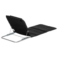 Outsunny Strandliege Sonnenliege Gartenliege, klappbar, verstellbare Rücklehne, Seitentasche, 48 cm x 134 cm x 33-43 cm, Schwarz(m-15)