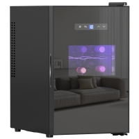 HOMCOM Cave à vin, 15 bouteilles, 39L, Réfrigérateur pour boissons, éclairage LED, température réglable 8-18℃