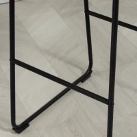 HOMCOM Set 2 Sgabelli da Bar Moderni con Poggiapiedi e Schienale, in Pelle PU e Acciaio, 44x50x109 cm, Marrone Scuro(m-9)