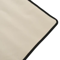 Outsunny Strandliege, klappbar, verstellbare Rücklehne, Seitentasche, weiche Polsterung, Stahlrahmen, Beige, 142x51x40cm(m-10)