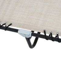 Outsunny Lettino Prendisole in Acciaio e Tessuto Traspirante con Schienale Reclinabile, 197x58x30 cm(m-8)