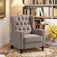 HOMCOM Chesterfield-Style Reclining Armchair - Brown(m-2)