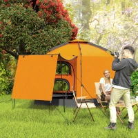 Outsunny Automatic Pop Up Camping Tent, Instant Setup 2-4 Man Tent with Mesh Windows, Waterproof & UV30+, Portable with Carry Bag for Fishing, Hiking, Backpacking, Orange(m-2)