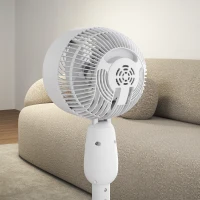 HOMCOM Pedestal Fan, Powerful Air Circulator, 12 Inch Floor Standing Fan with 3 Speed Settings, Oscillating Function for Bedroom, Home and Office, White(m-9)