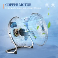 HOMCOM Metal Desk Fan with 3 Speeds & 120° Adjustable Tilt - Silver(m-4)