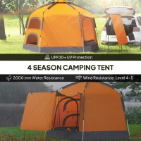 Outsunny Automatic Pop Up Camping Tent, Instant Setup 2-4 Man Tent with Mesh Windows, Waterproof & UV30+, Portable with Carry Bag for Fishing, Hiking, Backpacking, Orange(m-5)