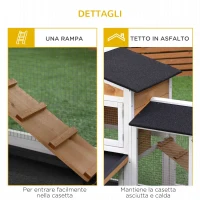 PawHut Gabbia per Conigli da Esterno con Casetta, Rampa e Spazio Aperto Recintato, Giallo e Nero(m-7)