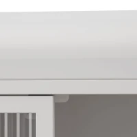 3-türiger Wandmontierter Glasschrank mit Gewölbtem Design, Vielseitiger Stauraum, 90×20×70 cm, Weiß(m-7)