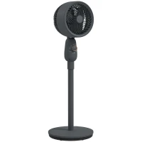HOMCOM Pedestal Fan, Powerful Air Circulator, 12 Inch Floor Standing Fan with 3 Speed Settings, Oscillating Function for Bedroom, Home and Office, Grey(m-1)