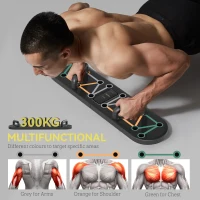 SPORTNOW Foldable Push Push Up Board with Non-Slip Pads, for Chest, Arms, Shoulders, Black(m-4)