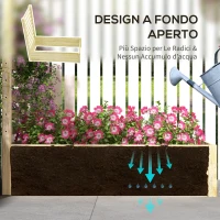 Outsunny Fioriera con Traliccio per Rampicanti e Fondo Aperto, in Legno di Abete, 115x60x110 cm, color Legno(m-6)