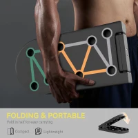 SPORTNOW Foldable Push Push Up Board with Non-Slip Pads, for Chest, Arms, Shoulders, Black(m-5)