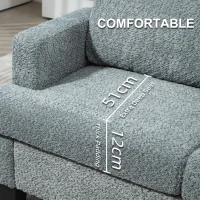 HOMCOM Two-Seater Chenille Sofa - Light Grey(m-4)