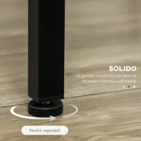 HOMCOM Set da Pranzo 5 Pezzi con Bancone da Bar 110x50x89.5 cm e Sgabelli Ø30x60.5 cm in Legno e Metallo Grigio e Nero(m-6)