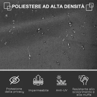 Outsunny Frangivista da Giardino Estensibile fino 3 m e Alto 1.6 m, Poliestere Anti UV e Alluminio, Grigio(m-7)