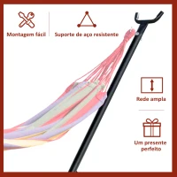 Outsunny Suporte Ajustável para Camas de Rede Universal Estrutura de Ferro Carga Até 120kg Pé para Cama de Rede 280x120x110cm Preto(m-5)