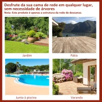 Outsunny Suporte Ajustável para Camas de Rede Universal Estrutura de Ferro Carga Até 120kg Pé para Cama de Rede 280x120x110cm Preto(m-6)