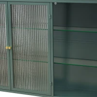Badezimmerschrank hängend mit 3 Türen und Glasfront, 90x20x70 cm, perfekt fürs Badezimmer, Dunkelgrün(m-9)