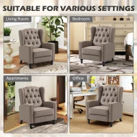 HOMCOM Chesterfield-Style Reclining Armchair - Brown(m-8)