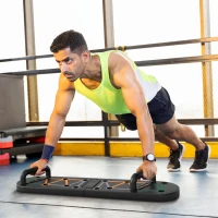 SPORTNOW Foldable Push Push Up Board with Non-Slip Pads, for Chest, Arms, Shoulders, Black(m-10)