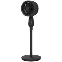 HOMCOM Pedestal Fan, Powerful Air Circulator, 12 Inch Floor Standing Fan with 3 Speed Settings, Oscillating Function for Bedroom, Home and Office, Black(m-11)