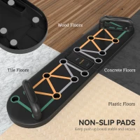 SPORTNOW Foldable Push Push Up Board with Non-Slip Pads, for Chest, Arms, Shoulders, Black(m-7)