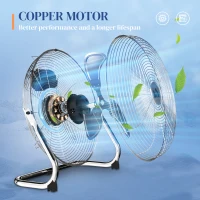 HOMCOM 20 Inches Chrome Metal Floor Fan, High Velocity 3-Speed Home Gym with Adjustable Head, Portable Desk & Table Fan Air Circulator for Home Office, Powerful Airflow, Quiet Operation(m-6)