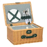 Outsunny Two-Person Picnic Set, with Wicker Basket(m-1)