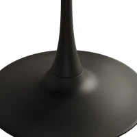 Moderner Runder Esstisch, Vier Patchwork-Tischplatten, Metallbasis, 120×120×75 cm, Schwarz(m-8)