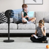 HOMCOM Pedestal Fan, Powerful Air Circulator, 12 Inch Floor Standing Fan with 3 Speed Settings, Oscillating Function for Bedroom, Home and Office, Black(m-10)