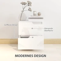 HOMCOM Nachtkastje, Bijzettafel met Laden, Spaanplaat, Stijlvol, Wit(m-4)