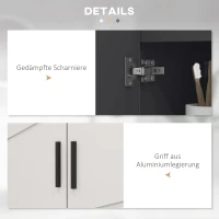 kleankin Badezimmerschrank, Badkommode, Waschbecken-Unterschrank, 2 Ebenen, Holz, Hellgrau(m-6)