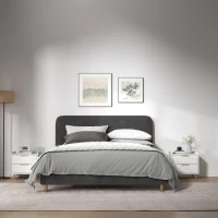 HOMCOM Elegant Two-Drawer Bedside Table Set of 2 - White(m-10)