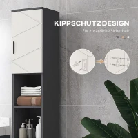 kleankin Badezimmerschrank, Badschrank, verstellbare Regale, Spanplatte, Hellgrau(m-6)